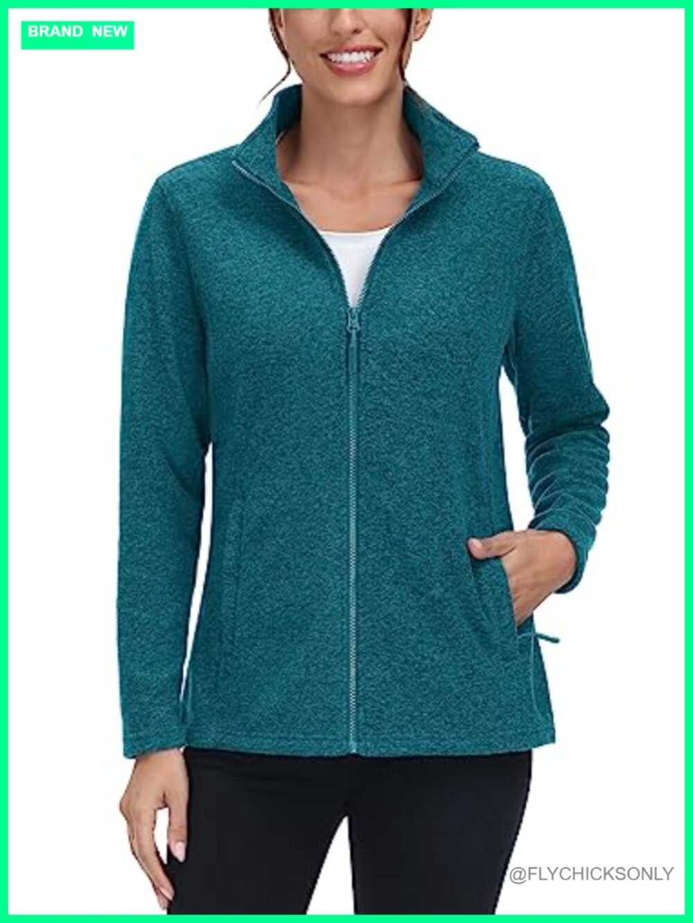Women's Fleece Zip Up Jacket Light Warm Sweater with Pockets